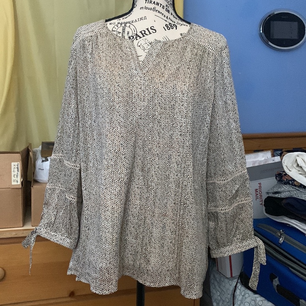 Apt. 9 Brown-Patterned Blouse - image 1